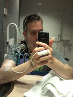 Foto van Rene van Honk in het Bernhoven ziekenhuis te Uden
