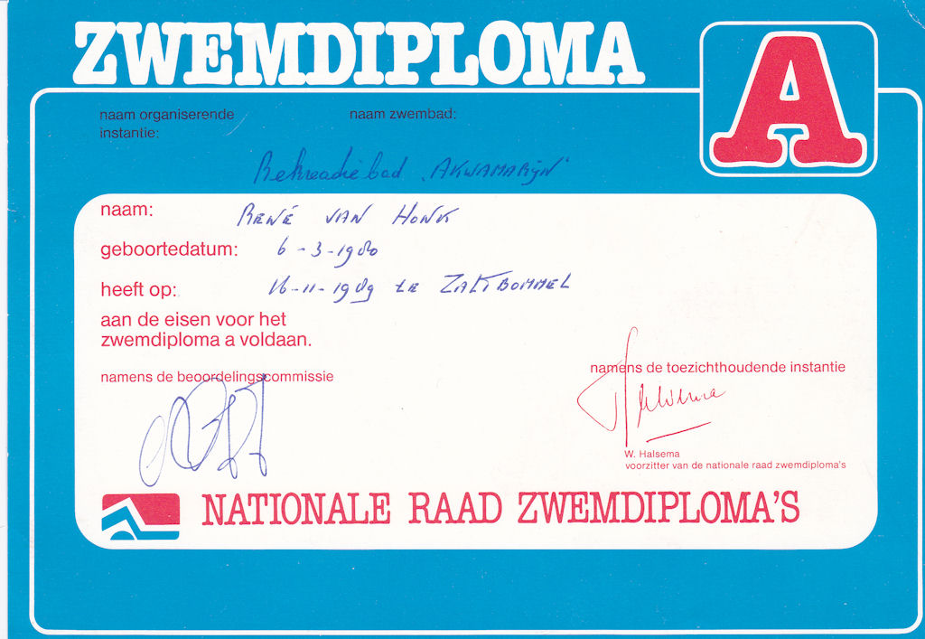 zwemdiploma a voorkant