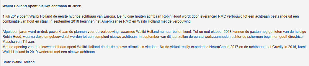 Foto van Robin Hood (van vekoma naar rmc)